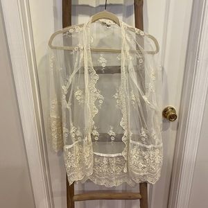 American Eagle Lace Detail Kimono XS